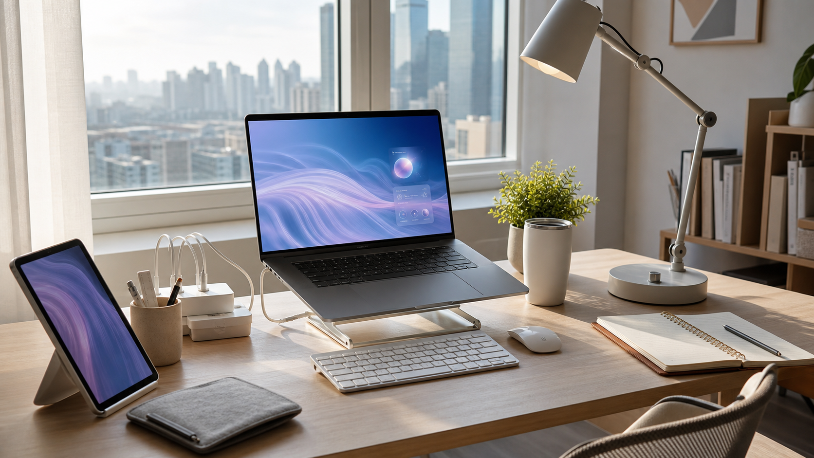 AI PC 업무 책상과 주변기기 대표 이미지