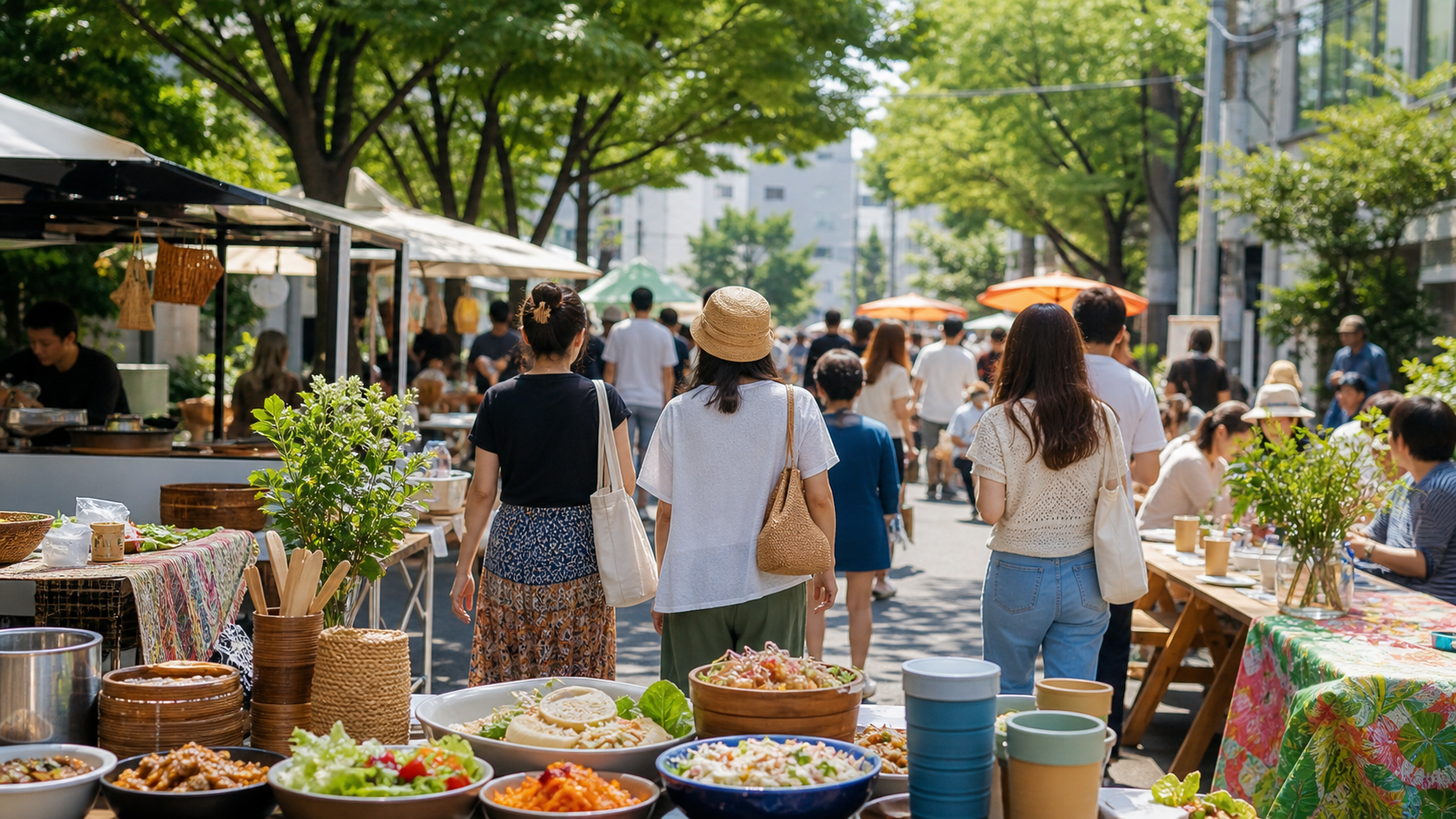 성북로 세계음식축제처럼 다양한 음식 부스가 열린 거리 대표 이미지