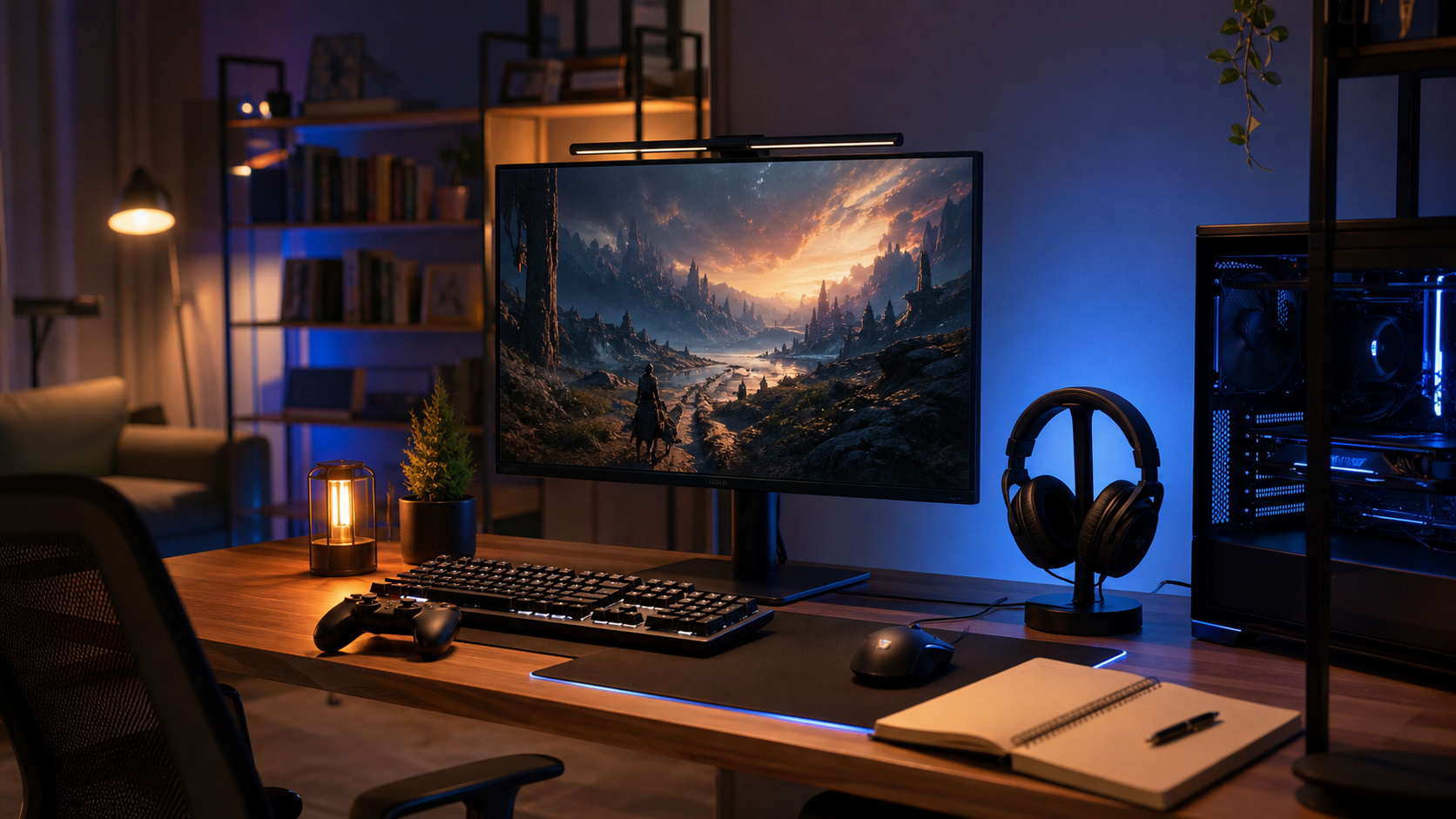 PC 게임 데모 주간을 준비하는 게이밍 책상 대표 이미지