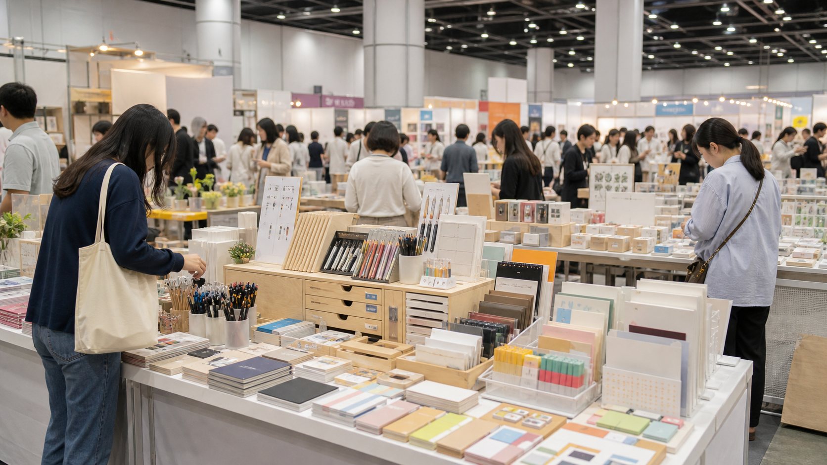코엑스 문구페어 전시 부스와 데스크 도구 분위기의 대표 이미지