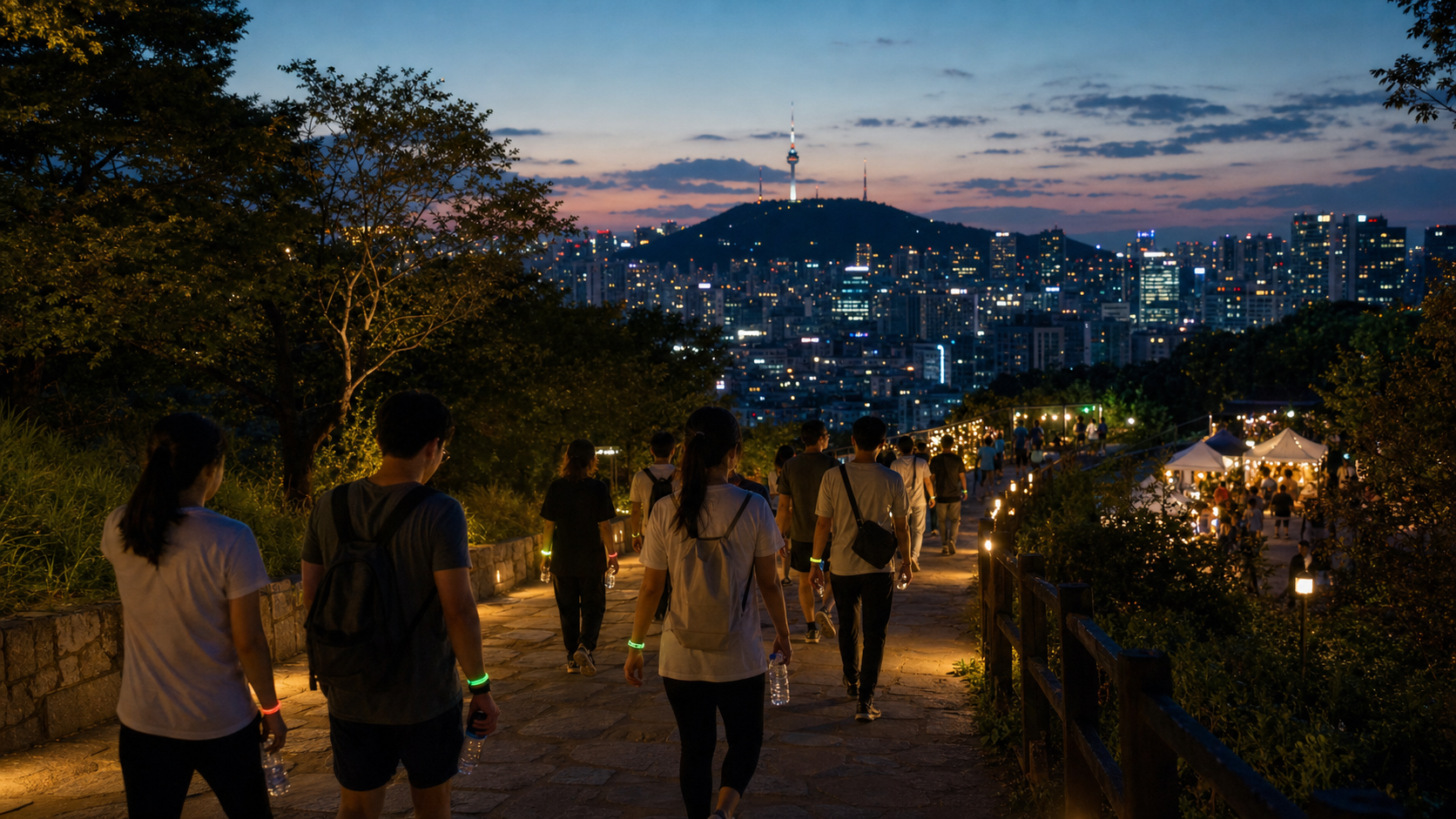 남산 야간 걷기 행사와 서울 야경 분위기의 대표 이미지